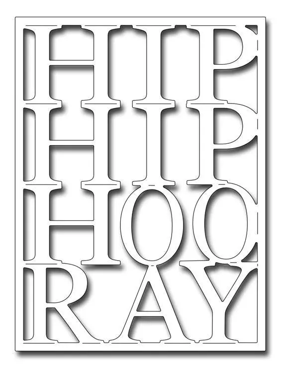 Frantic Stamper Precision Die - Hip Hip Hooray Card Panel 1