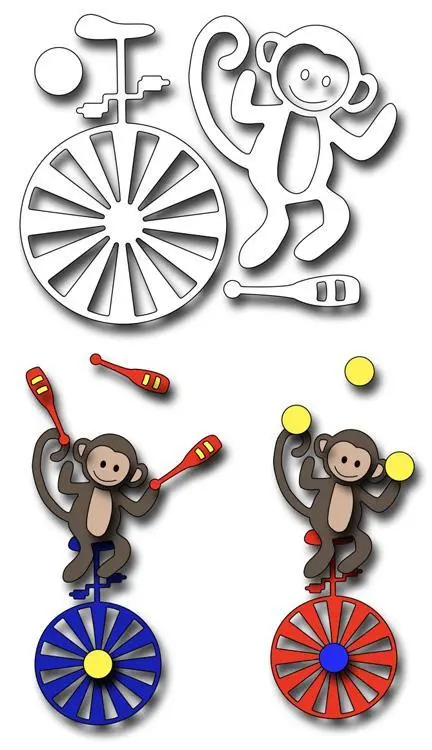 Frantic Stamper Precision Die - Circus Monkey 1