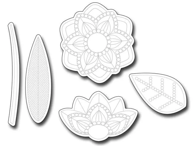 Frantic Stamper Precision Die - Grateful Florals Outlines 1