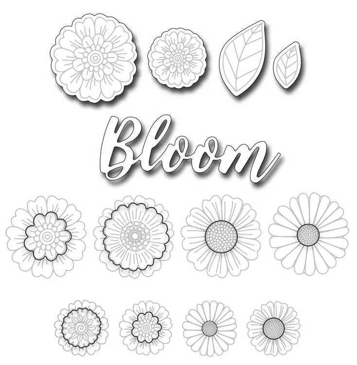 Frantic Stamper Precision Die - Fabulous Florals Outlines 1