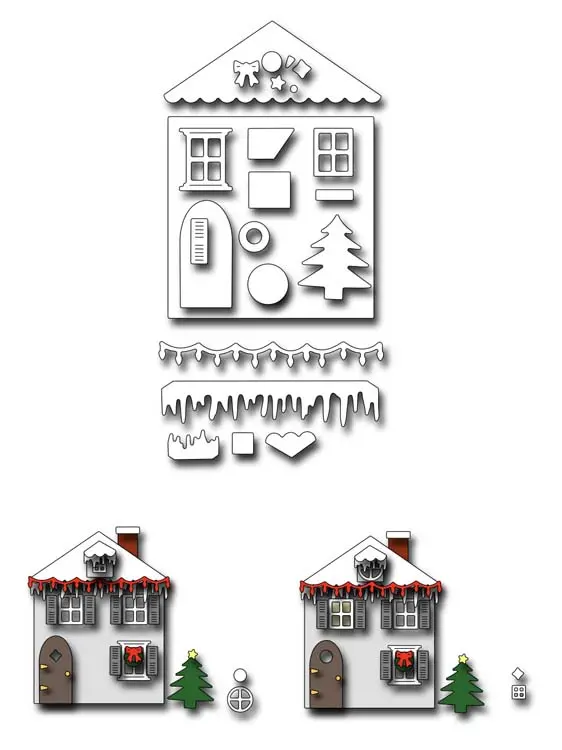 Frantic Stamper Precision Die - Christmas House 1