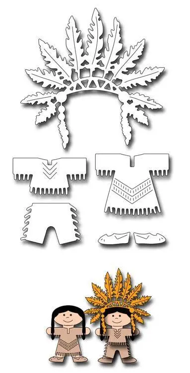 Frantic Stamper Precision Die - Native American Doll Clothes 1