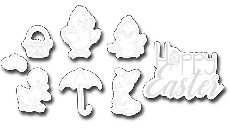 Frantic Stamper Precision Die - Easter Greetings Stamp Matchers 1