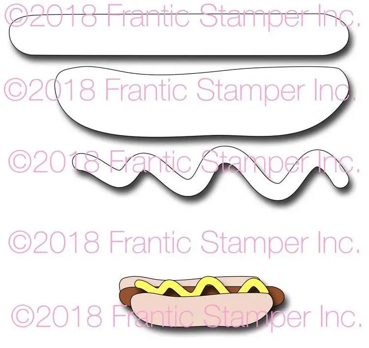 Frantic Stamper Precision Die - Hot Dog 1