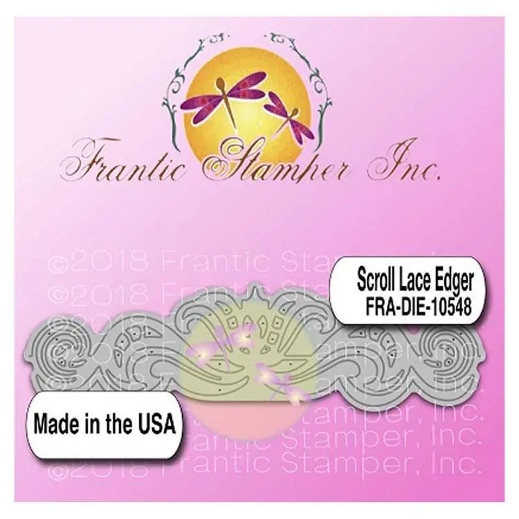 Frantic Stamper Precision Die - Scroll Lace Edger 1
