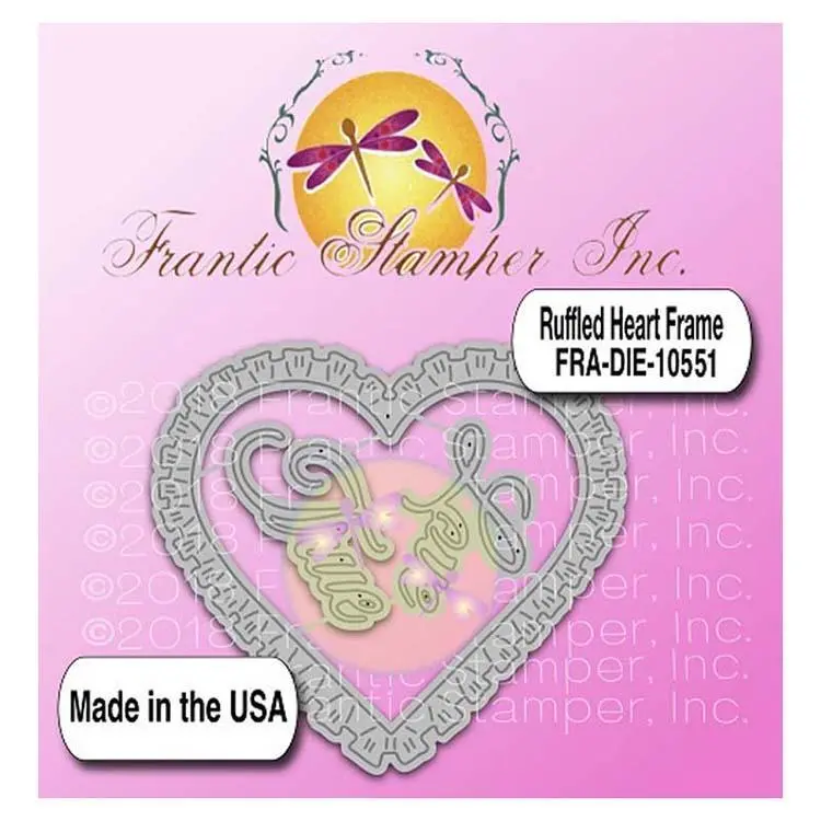 Frantic Stamper Precision Die - Ruffled Heart Frame 1