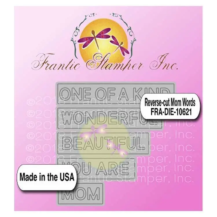 Frantic Stamper Precision Die - Reverse-Cut Mom Words 1