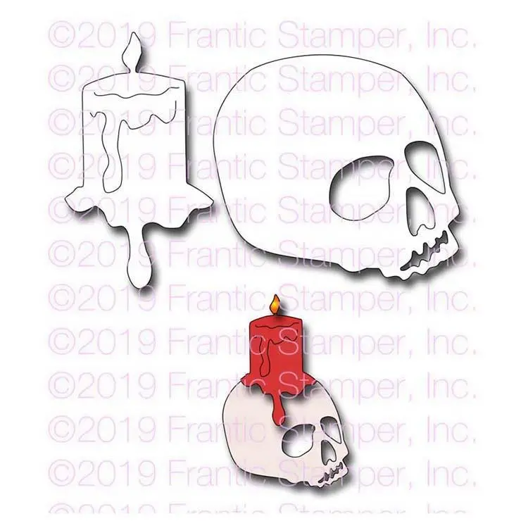 Frantic Stamper Precision Die - Skull Candle 1