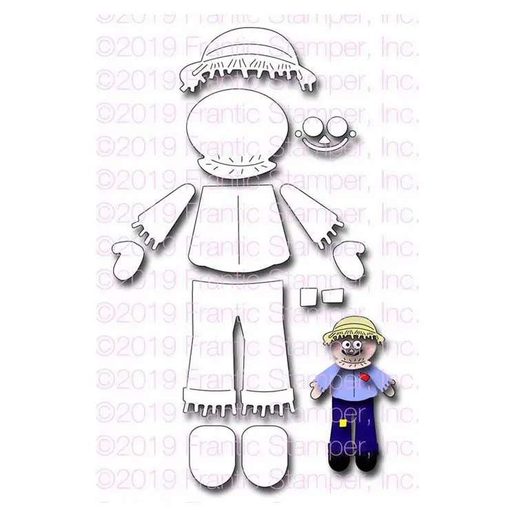 Frantic Stamper Precision Die - Build A Scarecrow 1
