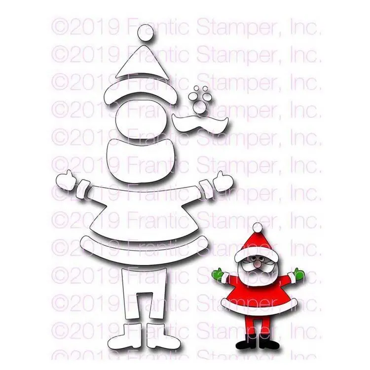Frantic Stamper Precision Die - Build A Santa 1
