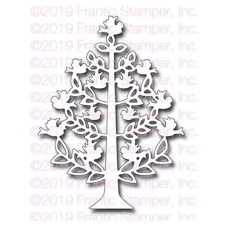 Frantic Stamper Precision Die - Folk Art Christmas Tree 1