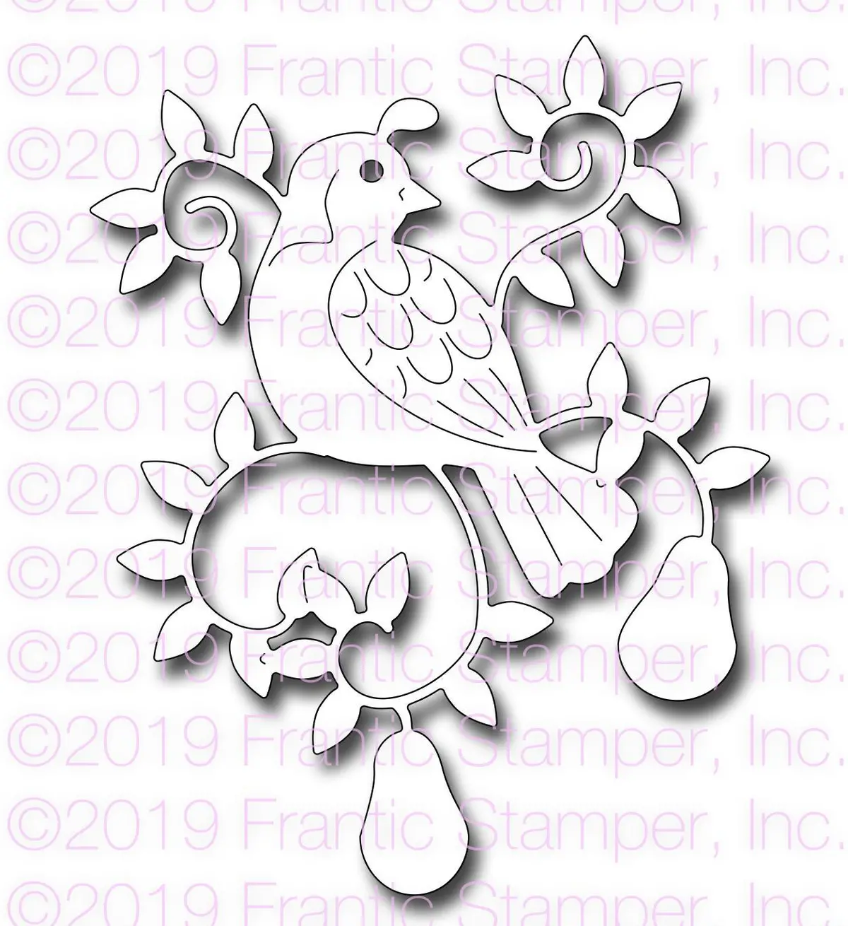 Frantic Stamper Precision Die - Partridge In A Pear Tree 1