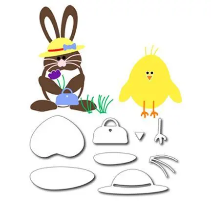 Cutting Die - Mr. & Mrs. Rabbit & Chick (Requires Mr. Penguin Set) 1