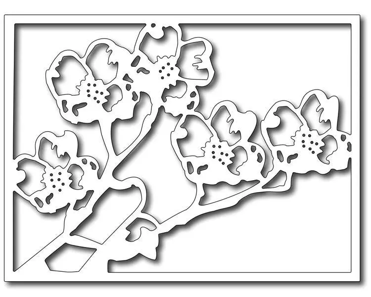 Frantic Stamper Precision Die - Sakura Blossom Card Panel 1