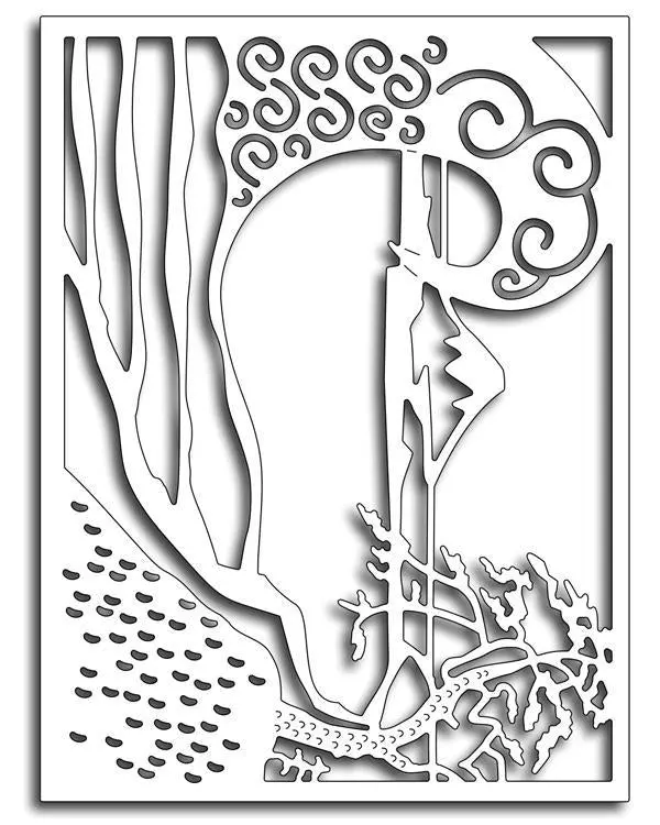 Frantic Stamper Precision Die - Tidal Wave Card Panel 1