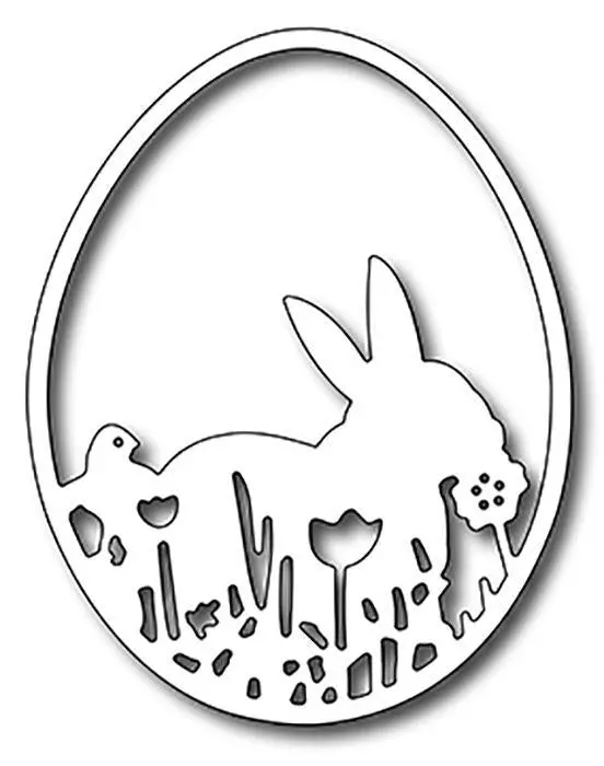 Frantic Stamper Precision Die - Bunny Scene Egg 1