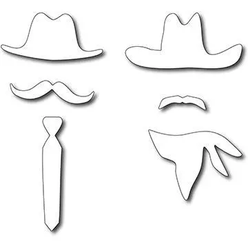 Frantic Stamper Precision Die - American Dads Hats & Mustaches (Set Of 6 Dies) 1