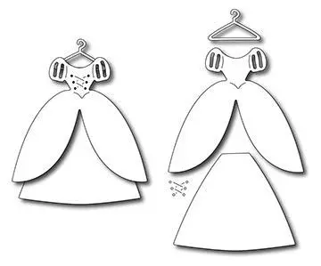 Frantic Stamper Precision Die - Princess Dress (Set Of 4 Dies) 1