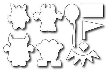 Frantic Stamper Precision Die - Monsters Outlines 1