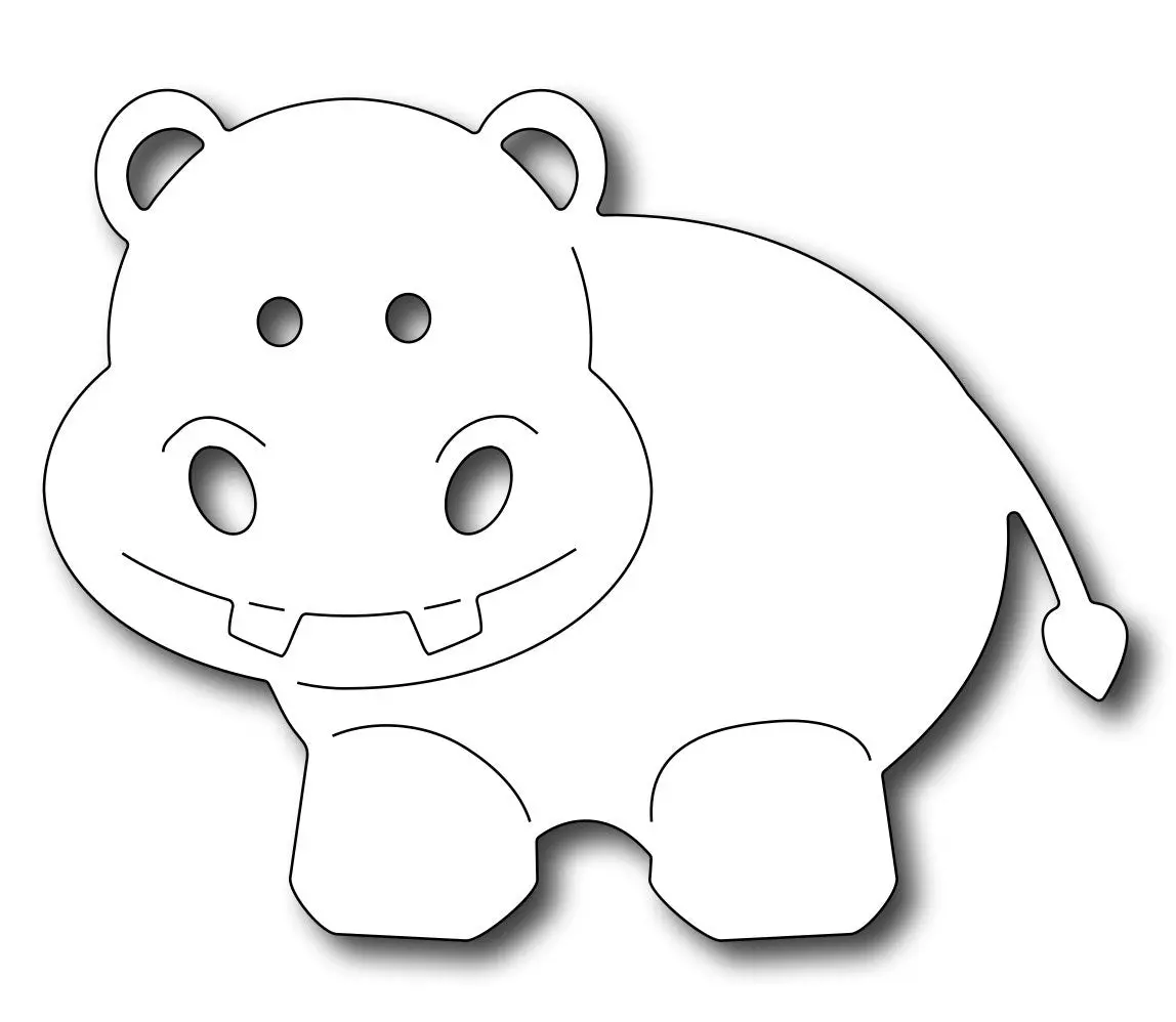Frantic Stamper Precision Die - Baby Hippo 1