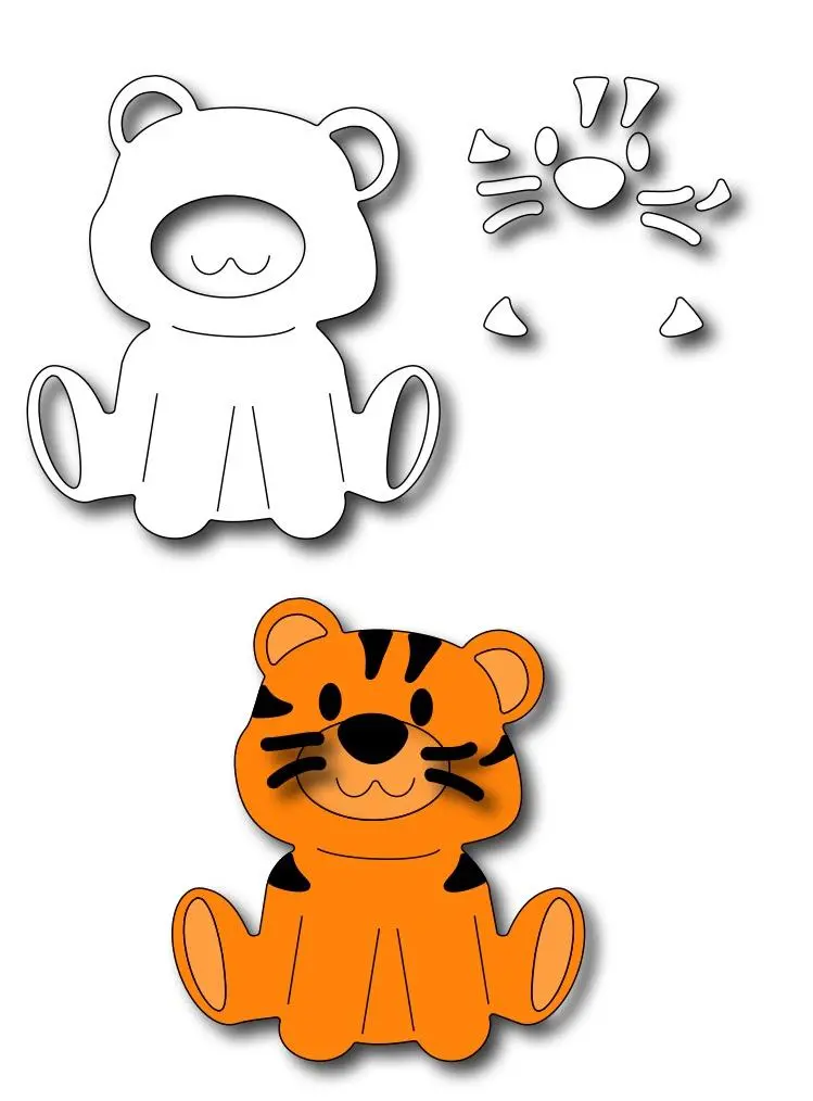 Frantic Stamper Precision Die - Stuffed Tiger 1