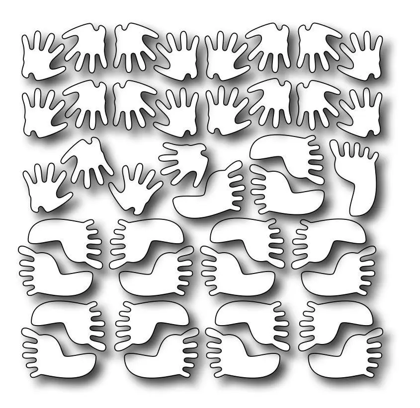 Frantic Stamper Precision Die - Petite Hands And Feet 1