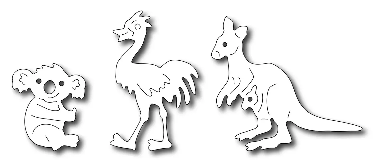 Frantic Stamper Precision Die - Noah's Australian Animals (Set Of 3 Dies) 1