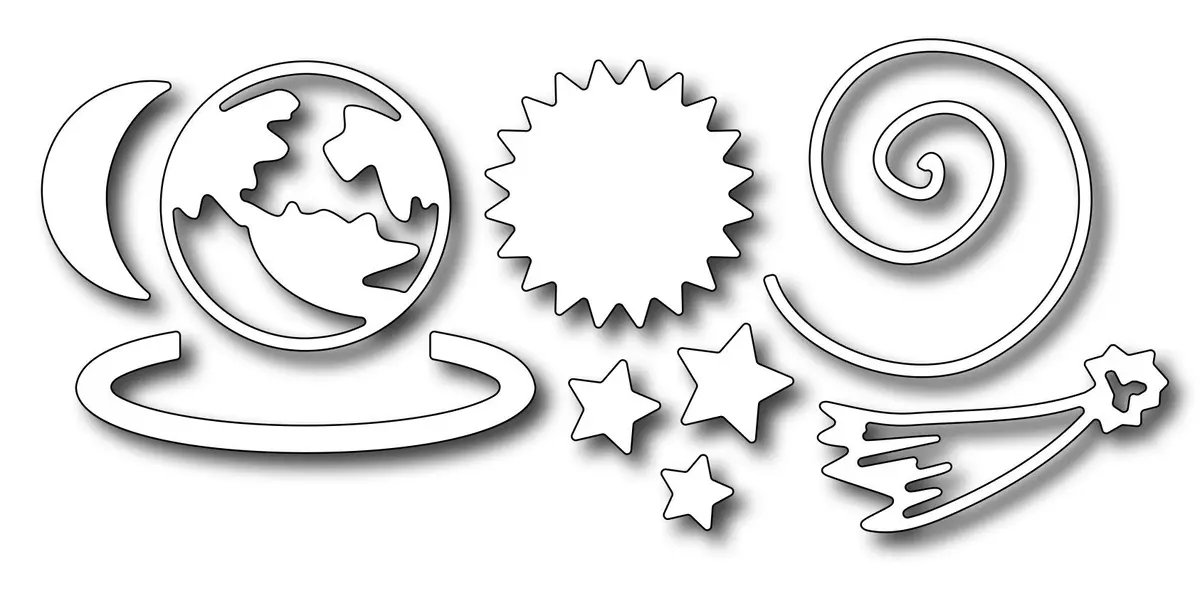 Frantic Stamper Precision Die - Outer Space (Set Of 7 Dies) 1