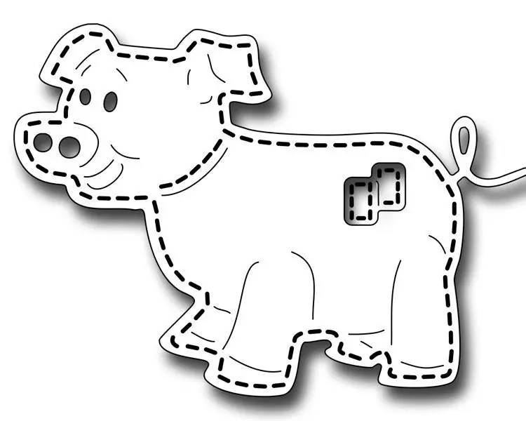 Frantic Stamper Precision Die - Stitched Pig 1