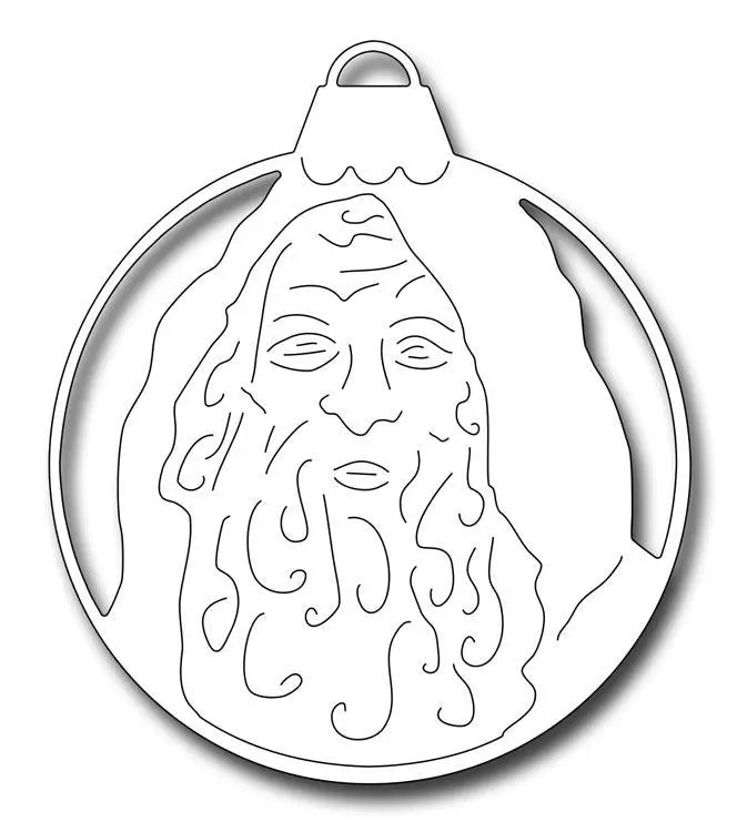 Frantic Stamper Precision Die - Victorian Santa Round Ornament 1