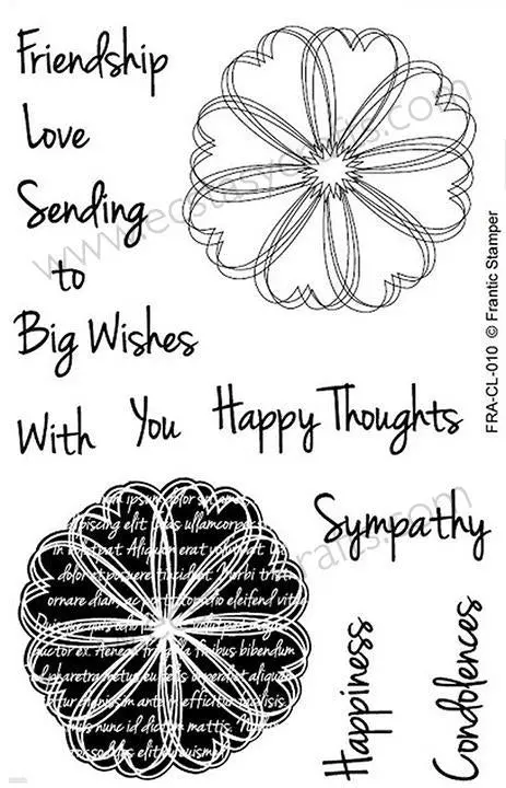 Frantic Stamper Clear Stamp Set - Scribble Flowers #1 1