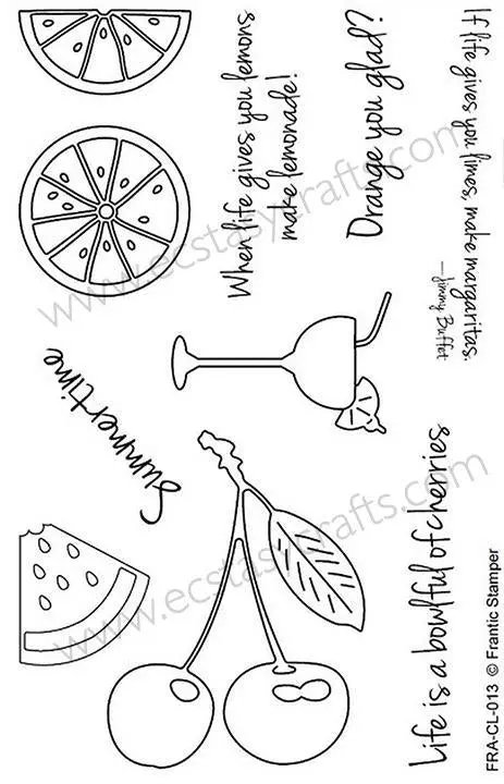 Frantic Stamper Clear Stamp Set - Summertime Fruits 1