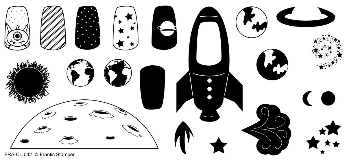 Frantic Stamper Clear Stamp Set - The Final Frontier (4"X8") 1