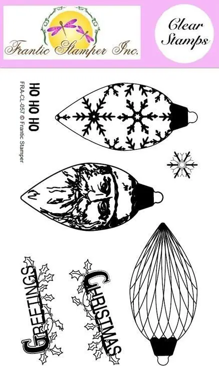 Frantic Stamper Clear Stamp Set - Pinecone Ornaments 1