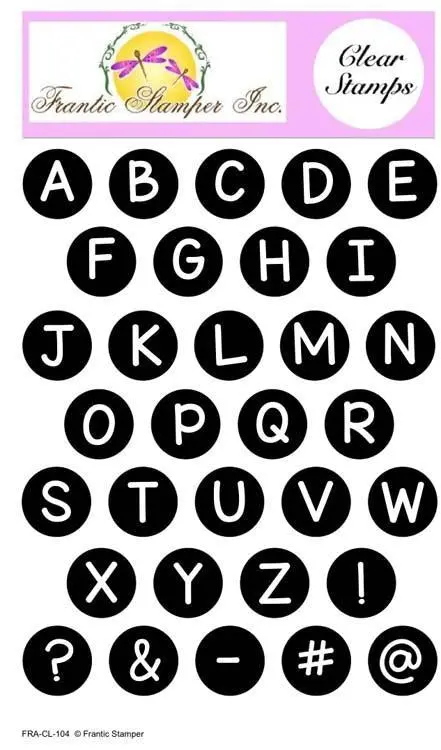 Frantic Stamper Clear Stamp Set - Bottlecap Letters 1