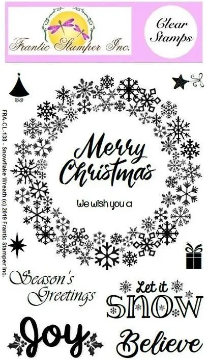 Frantic Stamper Clear Stamp Set - Snowflake Wreath 1