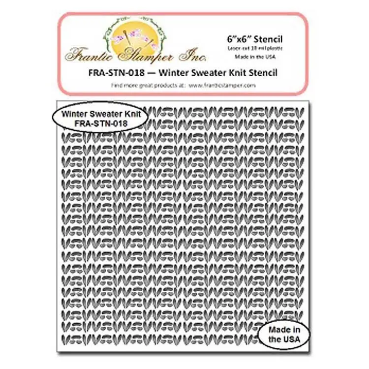 Frantic Stamper - 6"X6" Stencil - Winter Sweater Knit 1