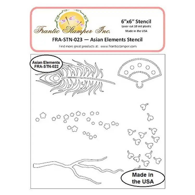 Frantic Stamper - 6"X6" Stencil - Asian Elements 1