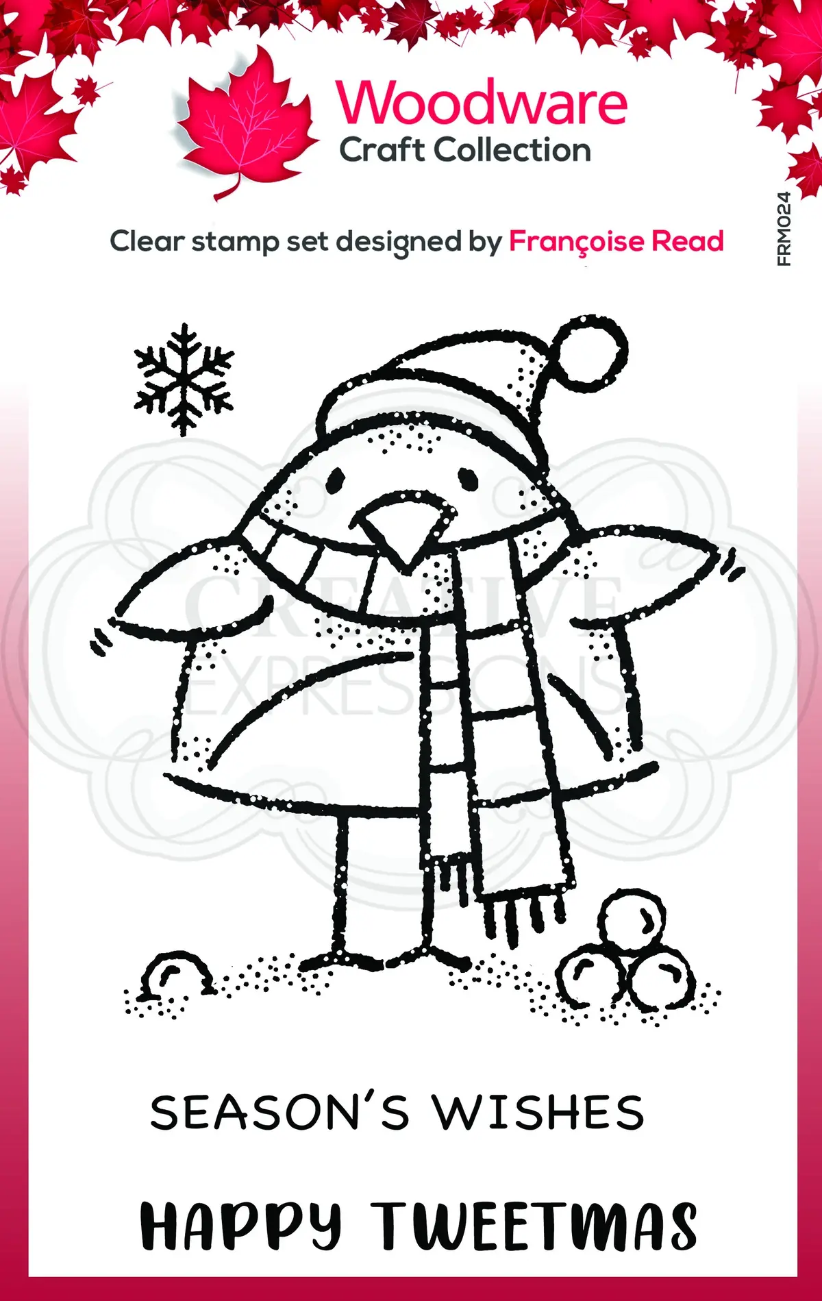 Woodware Clear Singles Tweetmas Robin 3.8 In X 2.6 In Stamp 1