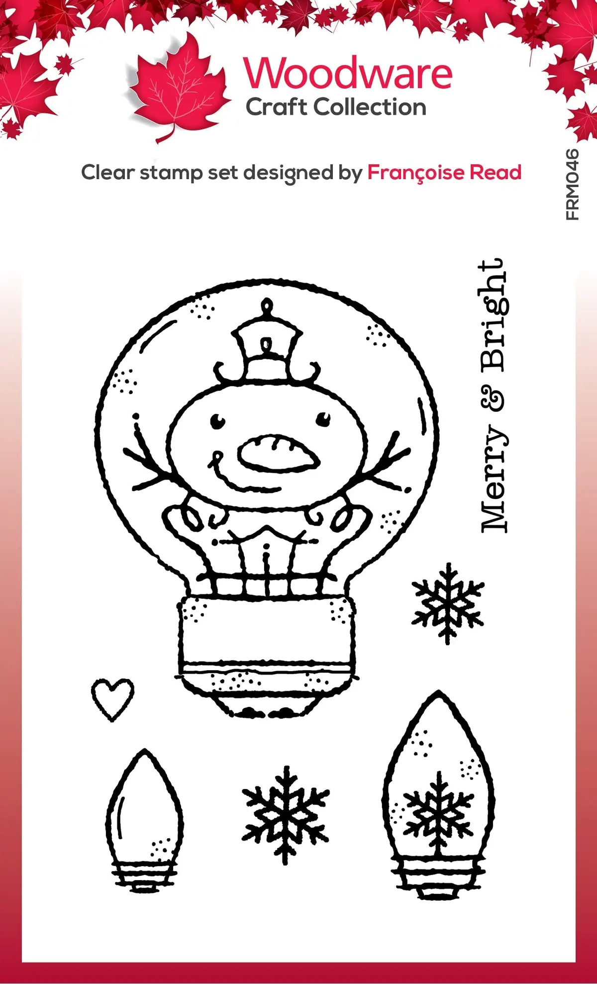Woodware Clear Singles Snowman Light Bulb 3 In X 4 In Stamp 1