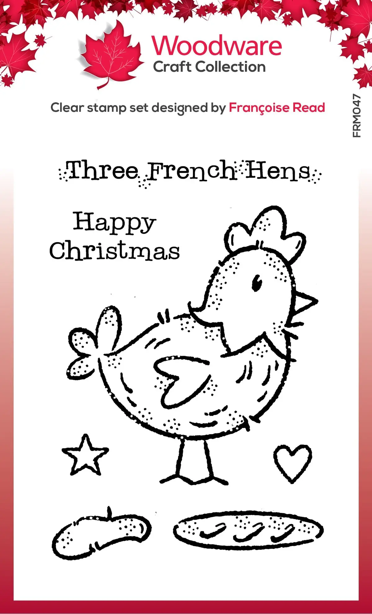 Woodware Clear Singles French Hen 3 In X 4 In Stamp 1