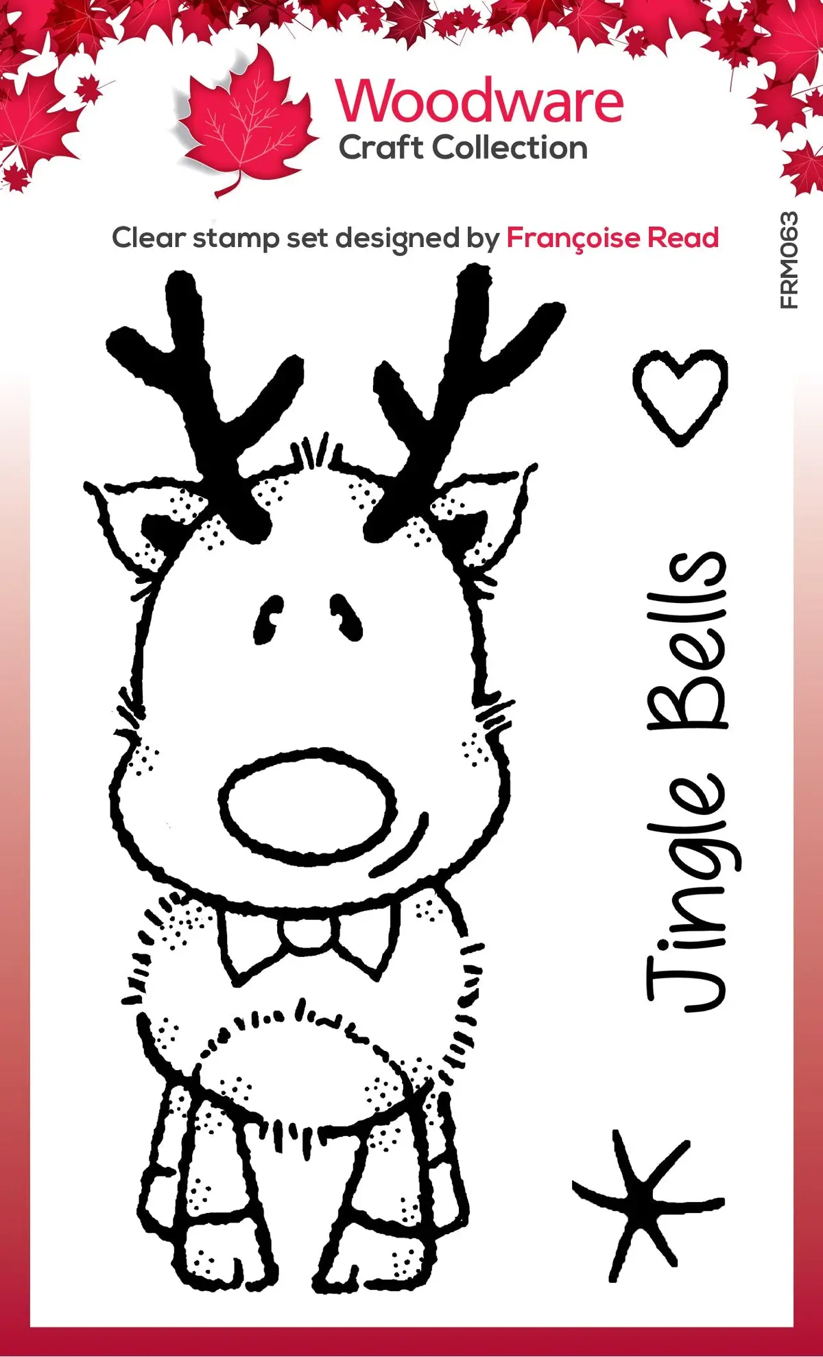 Woodware Clear Singles Mini Rudolph 3 In X 4 In Stamp 1