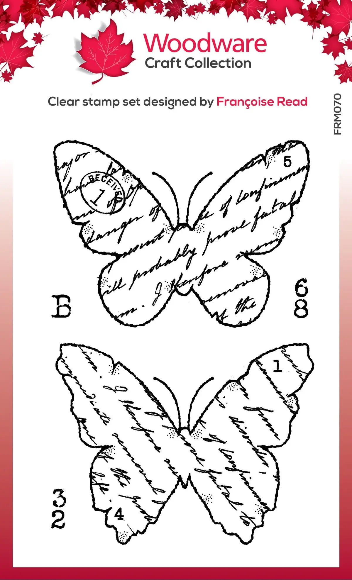 Woodware Clear Singles Torn Paper Butterflies 3 In X 4 In Stamp 1
