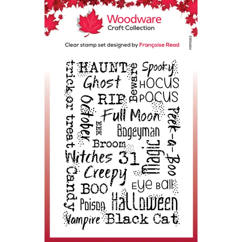Woodware Clear Singles Mini Halloween Background 3 In X 4 In Stamp Set 1