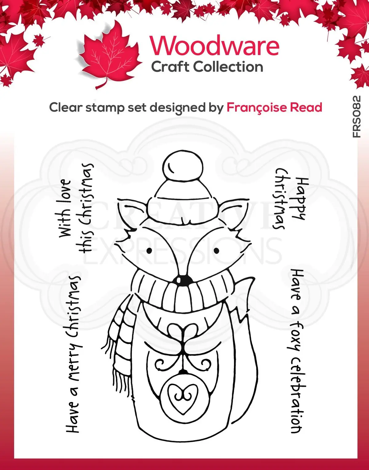 Foxy Christmas 4 In X 4 In Stamp 1