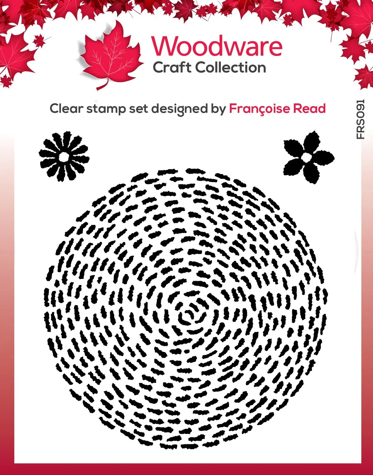 Woodware Clear Singles Stitched Circle 4 In X 4 In Stamp 1