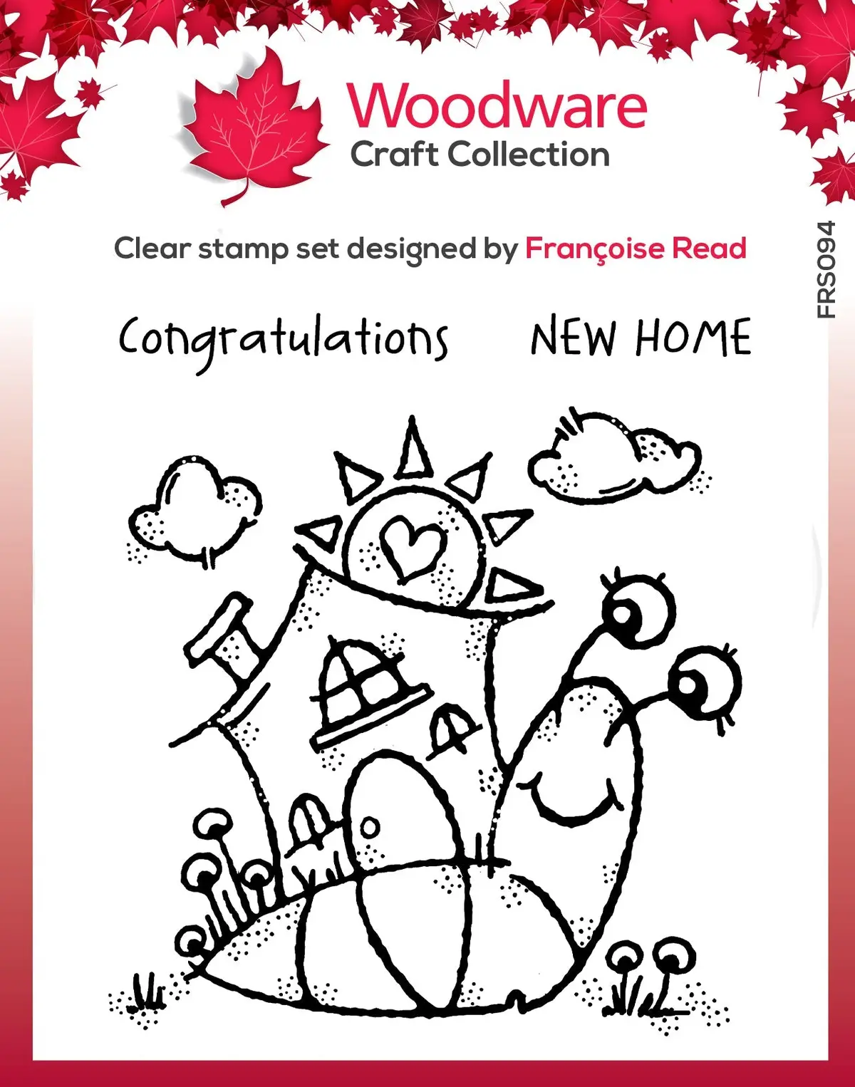 Woodware Clear Singles Happy House Snail 4 In X 4 In Stamp 1