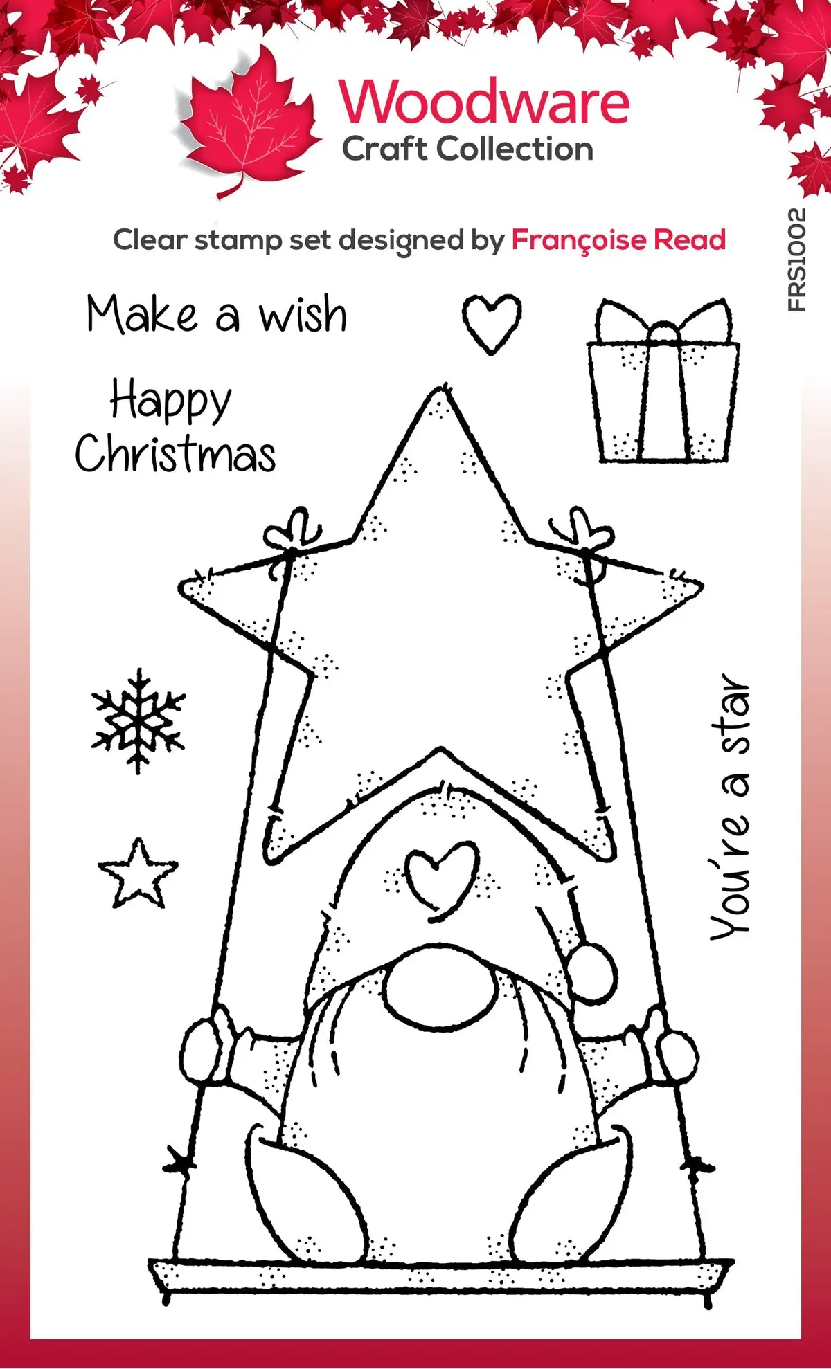 Woodware Clear Singles Star Gnome 4 In X 6 In Stamp Set 1