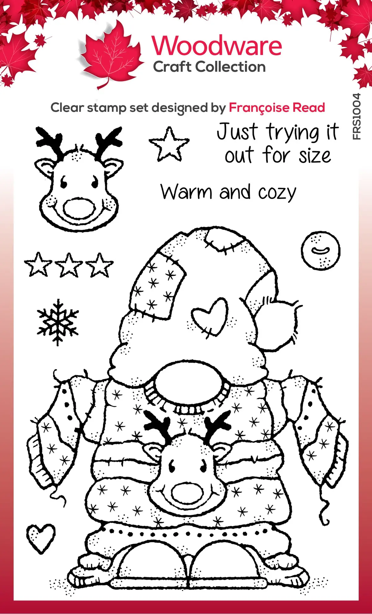 Woodware Clear Singles Cozy Gnome Jumper 4 In X 6 In Stamp Set 1