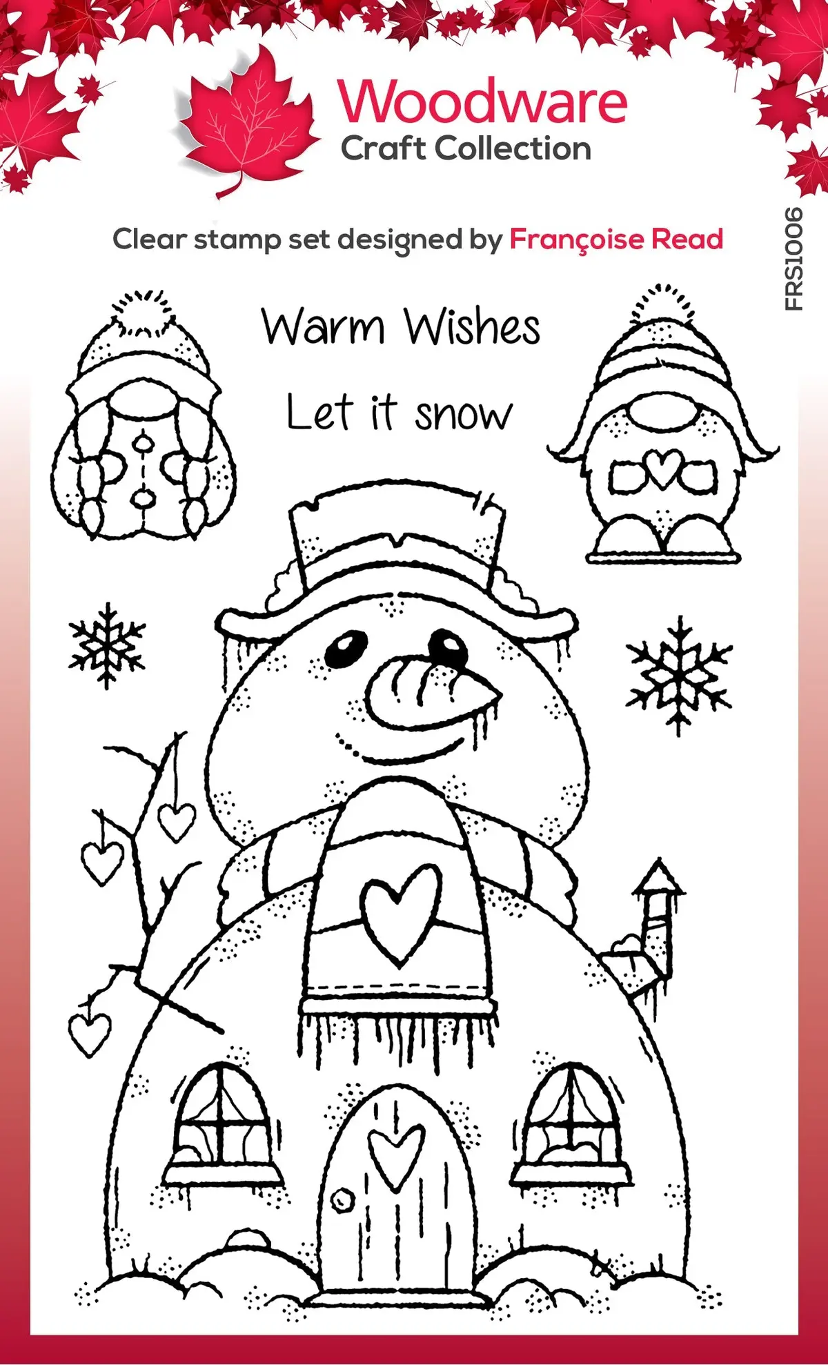 Woodware Clear Singles Snow Gnomes 4 In X 6 In Stamp Set 1
